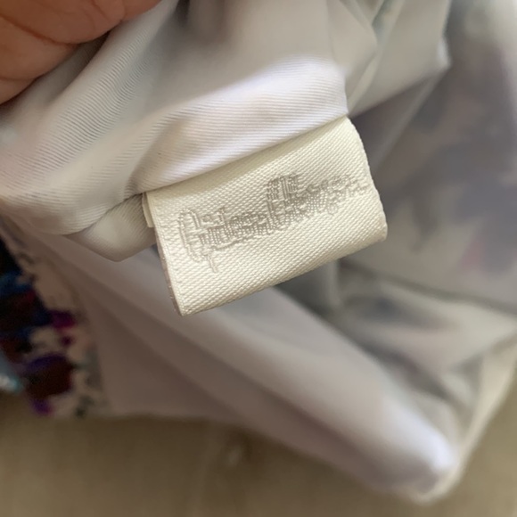 Gideon Oberson Purple Florals‎ Striped One Shoulder Swimwear summer size 6 - Picture 8 of 10